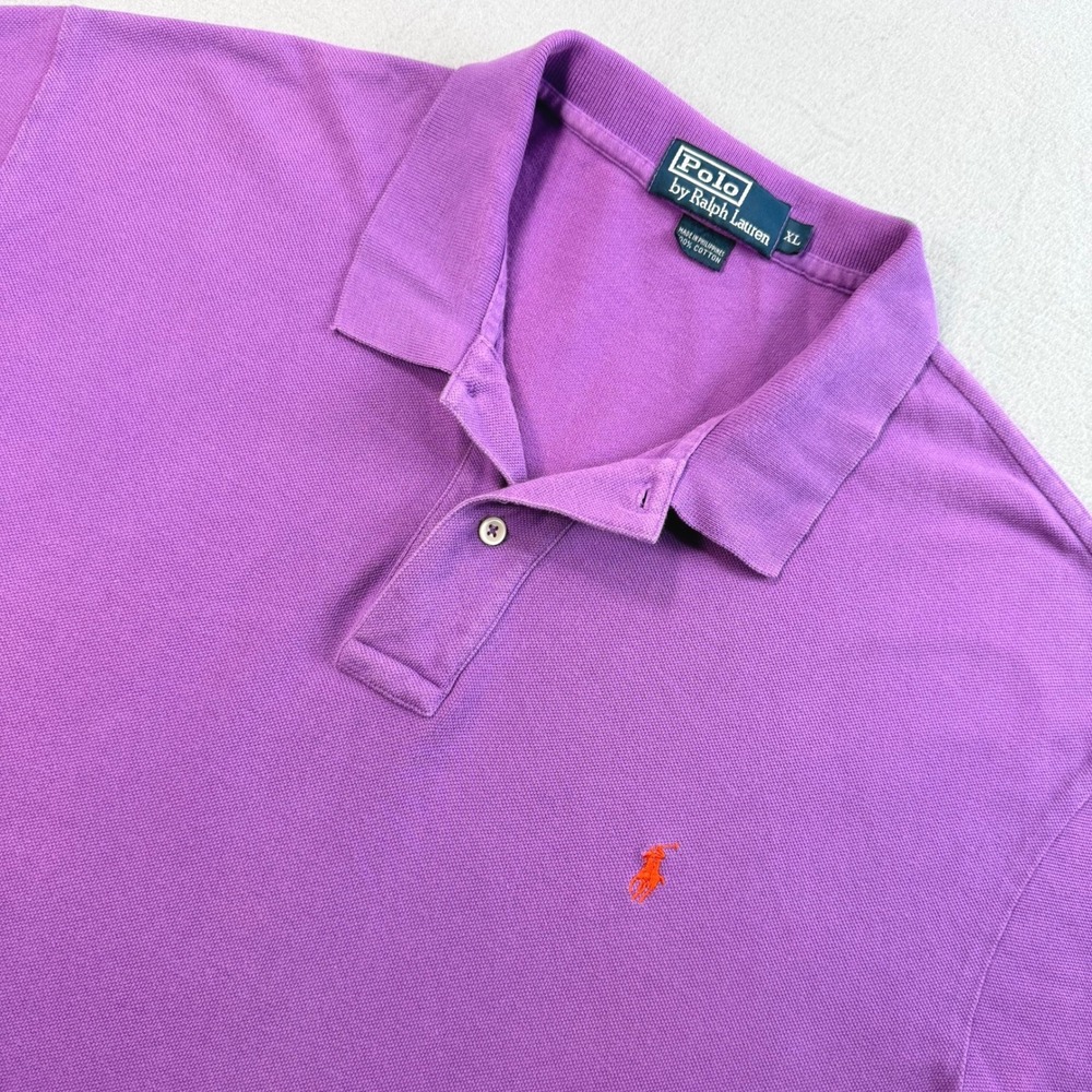 Mens Polo Ralph Lauren Purple Polo Shirt Sz XL Short Sleeve Pique Pony
